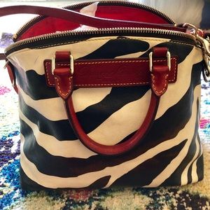 Dooney & Bourne Red Leather Zebra Satchel EUC